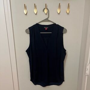 Silky Navy Sleeveless Blouse By Vince Camuto, Sz M